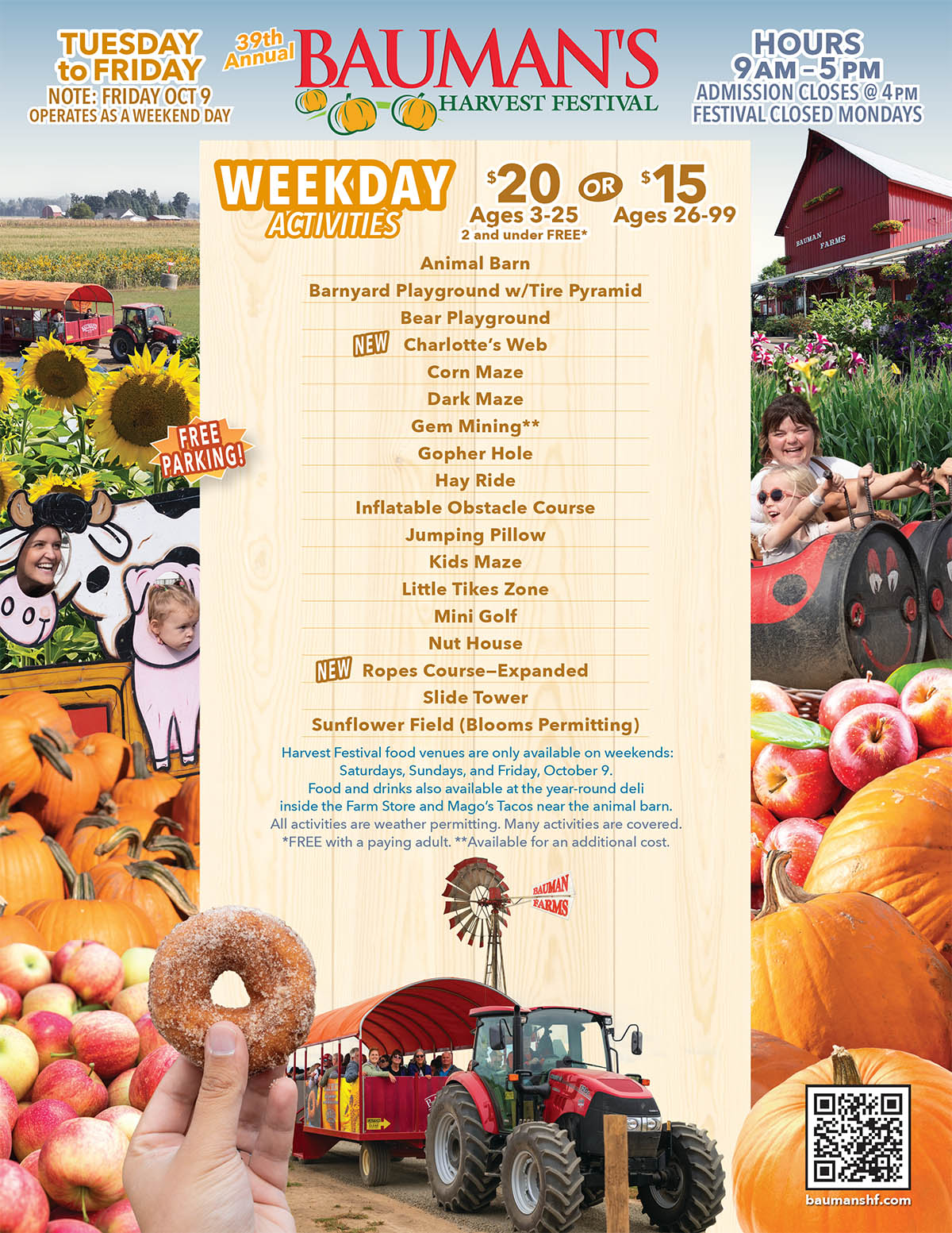 2026 Bauman Harvest Festival Weekday Activities