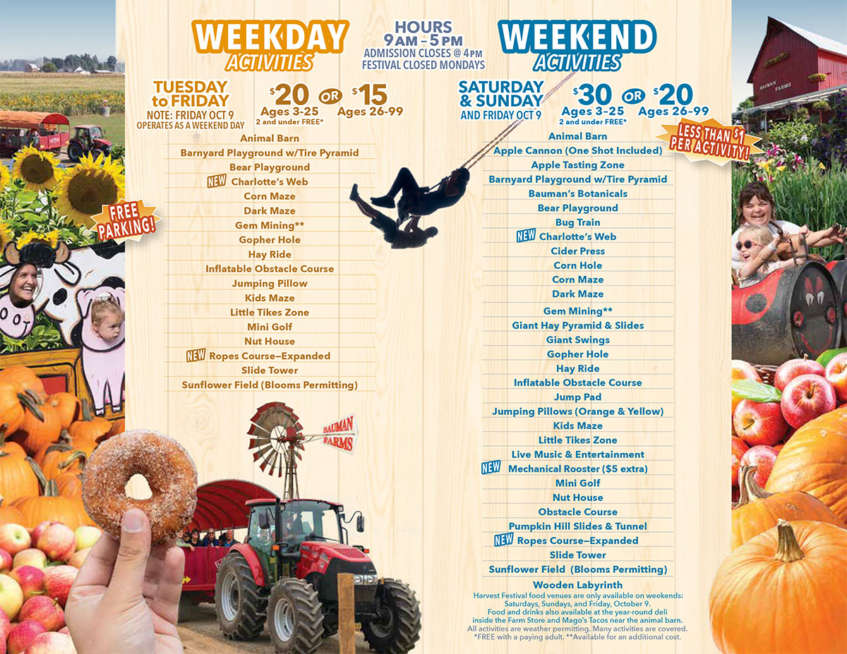 2026 Bauman's Harvest Festival Activities