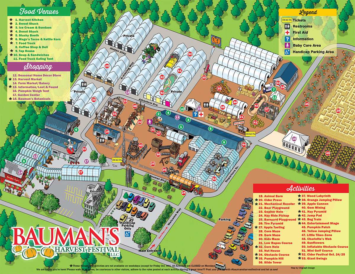 Bauman's Harvest Festival Map 2026