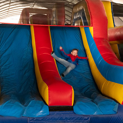 Inflatable Obstacle Course at Bauman's Farm & Garden