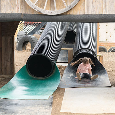 Fun slide tower with tube slides at Baumans